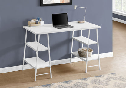 Industrial Computer Desk with Storage Shelves - Multiple Colors
