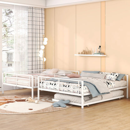 Steel Construction Bunk Bed with Convertible Design - Multiple Colors
