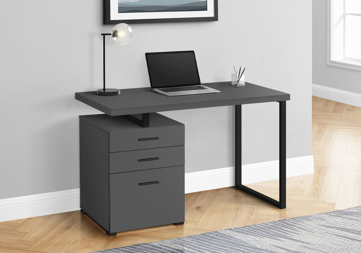 Reversible Computer Desk with Storage Drawers - Multiple Colors