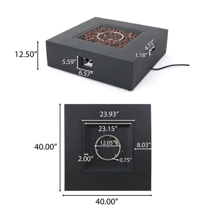 Outdoor 50000 BTU Propane Fire Pit - Dark Grey