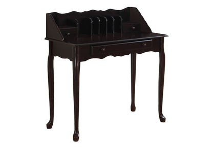 Dark Brown Wood Computer Desk with Storage Drawers - Home Office