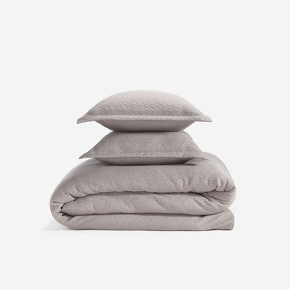 Moisture-Wicking Queen Duvet Set with PowerSnap™ - Taupe