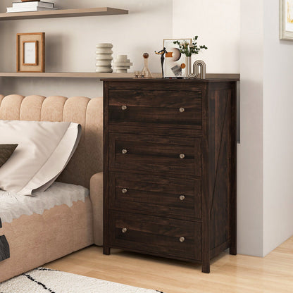 4 Drawer Dresser for Closet Hallway Living Room Nursery-Brown