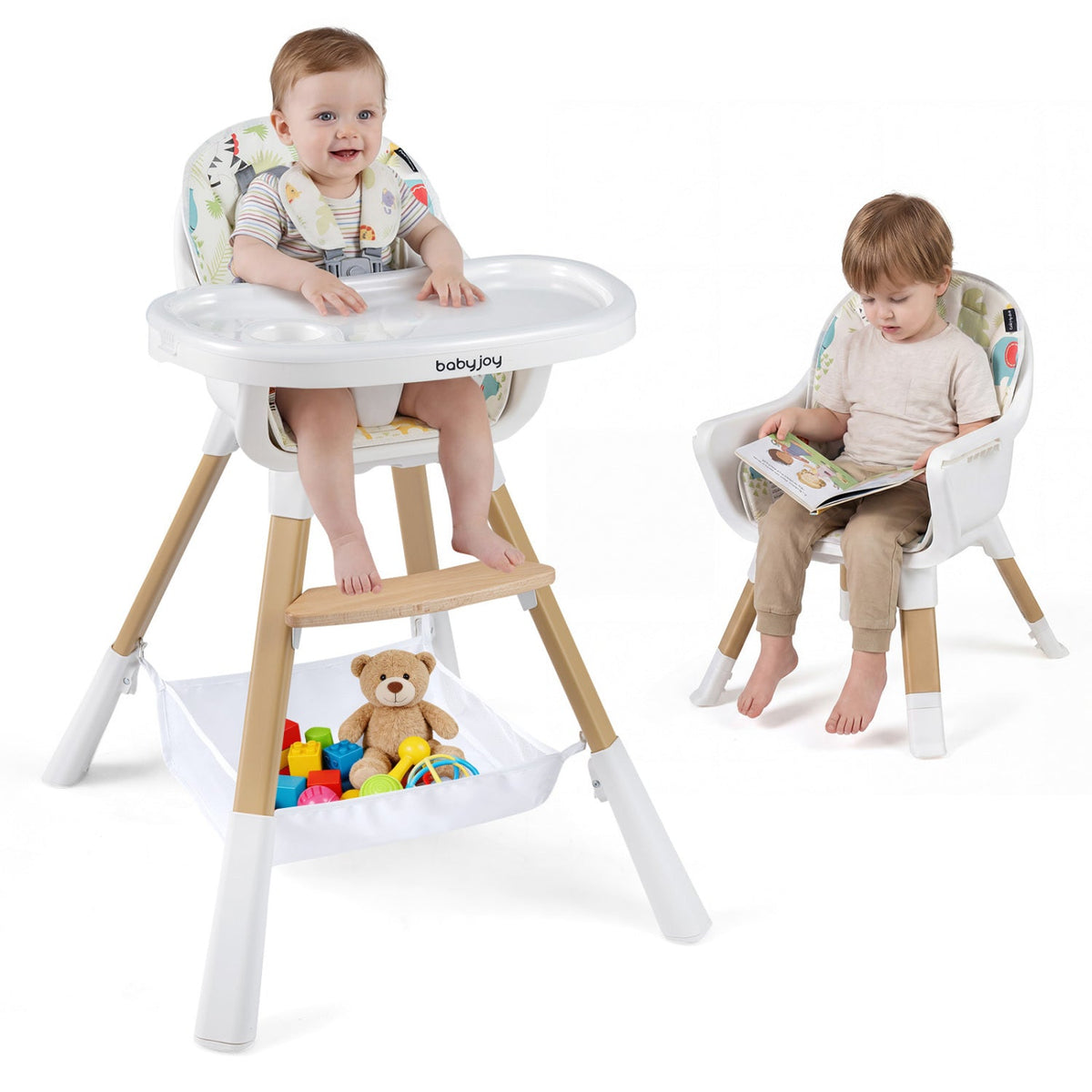4 in 1 High Chair for Babies Convertible Toddler Highchair-Multicolor