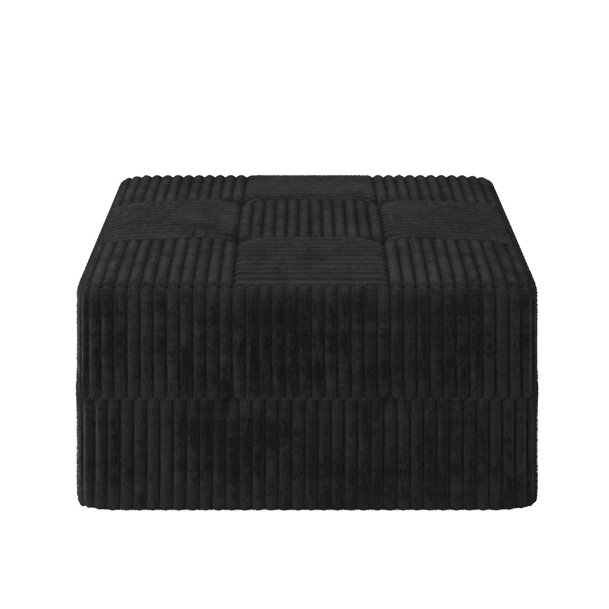 Modern Minimalist Ottoman Sofa Sleeper with Fabric Upholstery - Dark Gray or Black