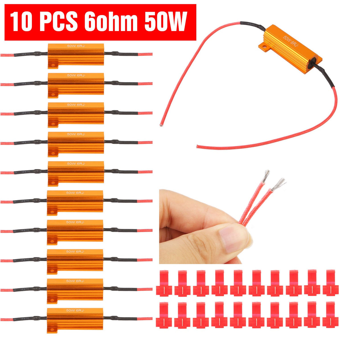 10 PIC 50W 6 ohm Load Resistor Set with 20 T-Taps