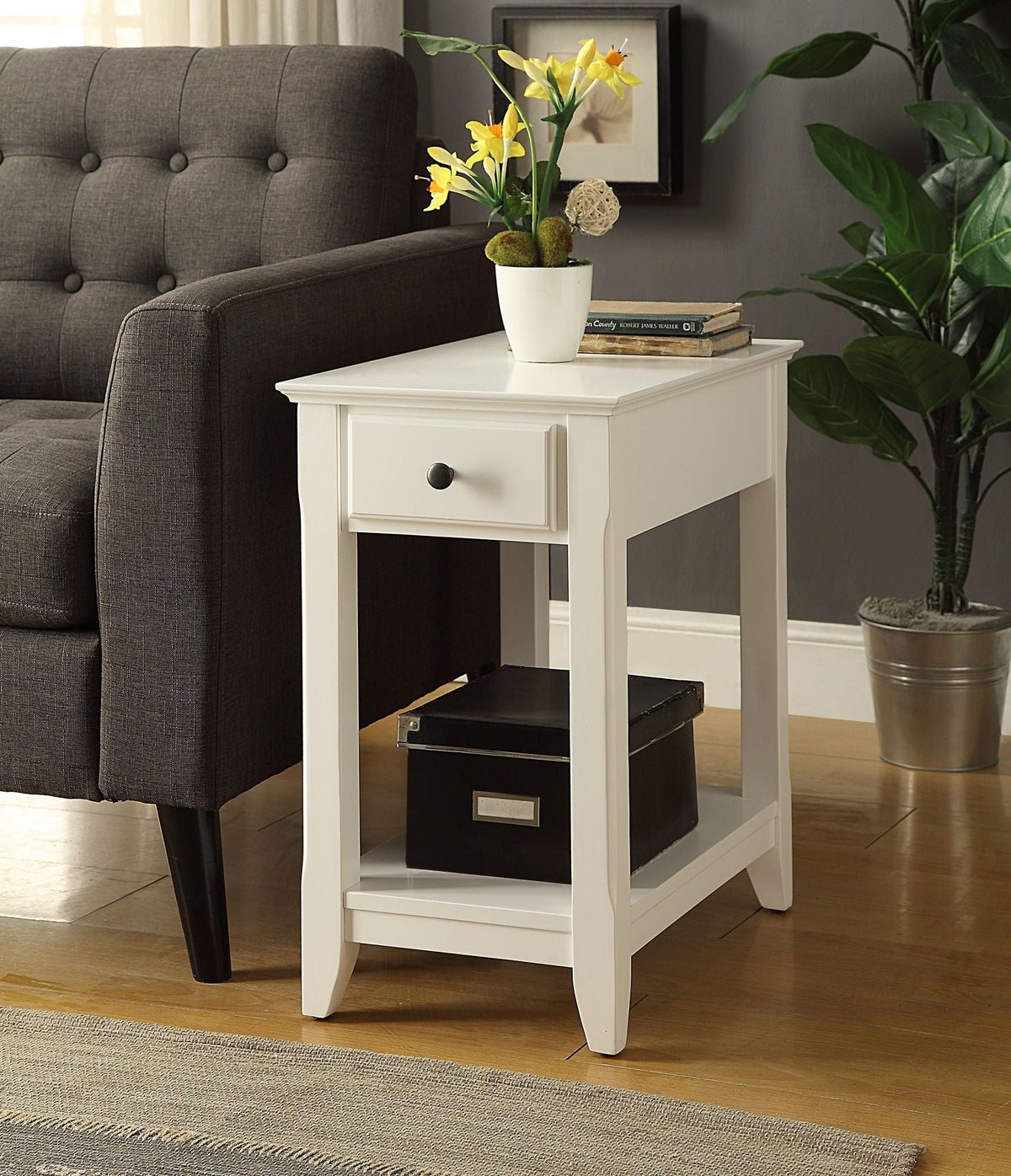 Bertie Accent Table - White