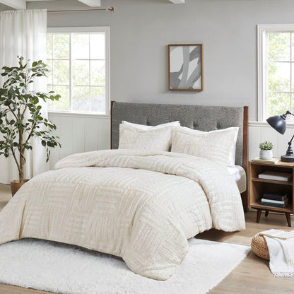 Ivory Fur Down Alternative Comforter Mini Set with Hypoallergenic Filling