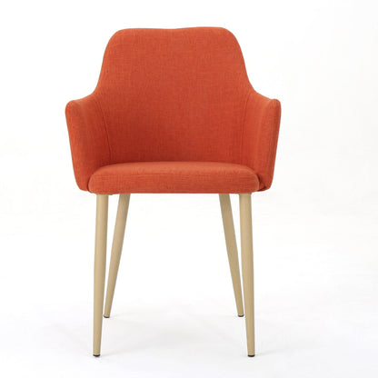 Elegant Dining Chair with Contoured Support - Orange, Dark Gray, Green