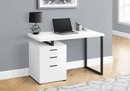 Reversible Computer Desk with Storage Drawers - Multiple Colors