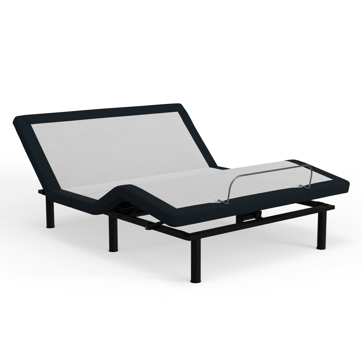 Full Adjustable Bed Base with Massage and USB Ports – White/Charcoal