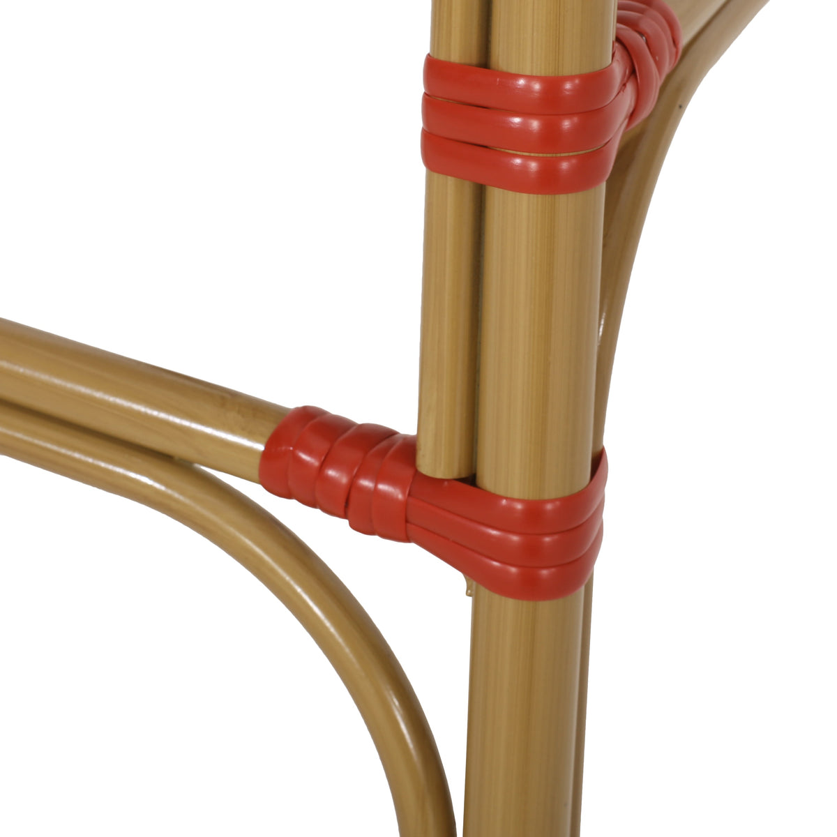 Outdoor Wicker and Aluminum French Barstools, Set of 2 with Rust-Resistant Frame - Natural