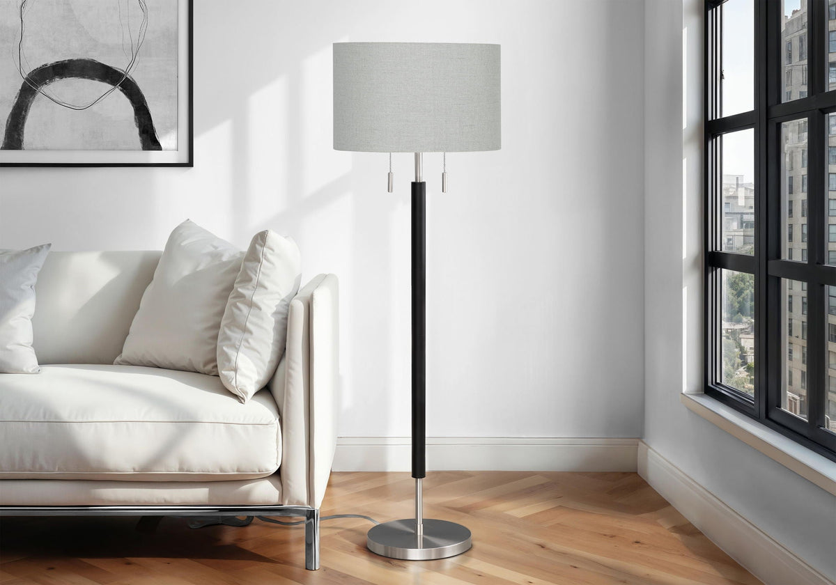 Floor Lamp Lighting with Dual Sockets - Black