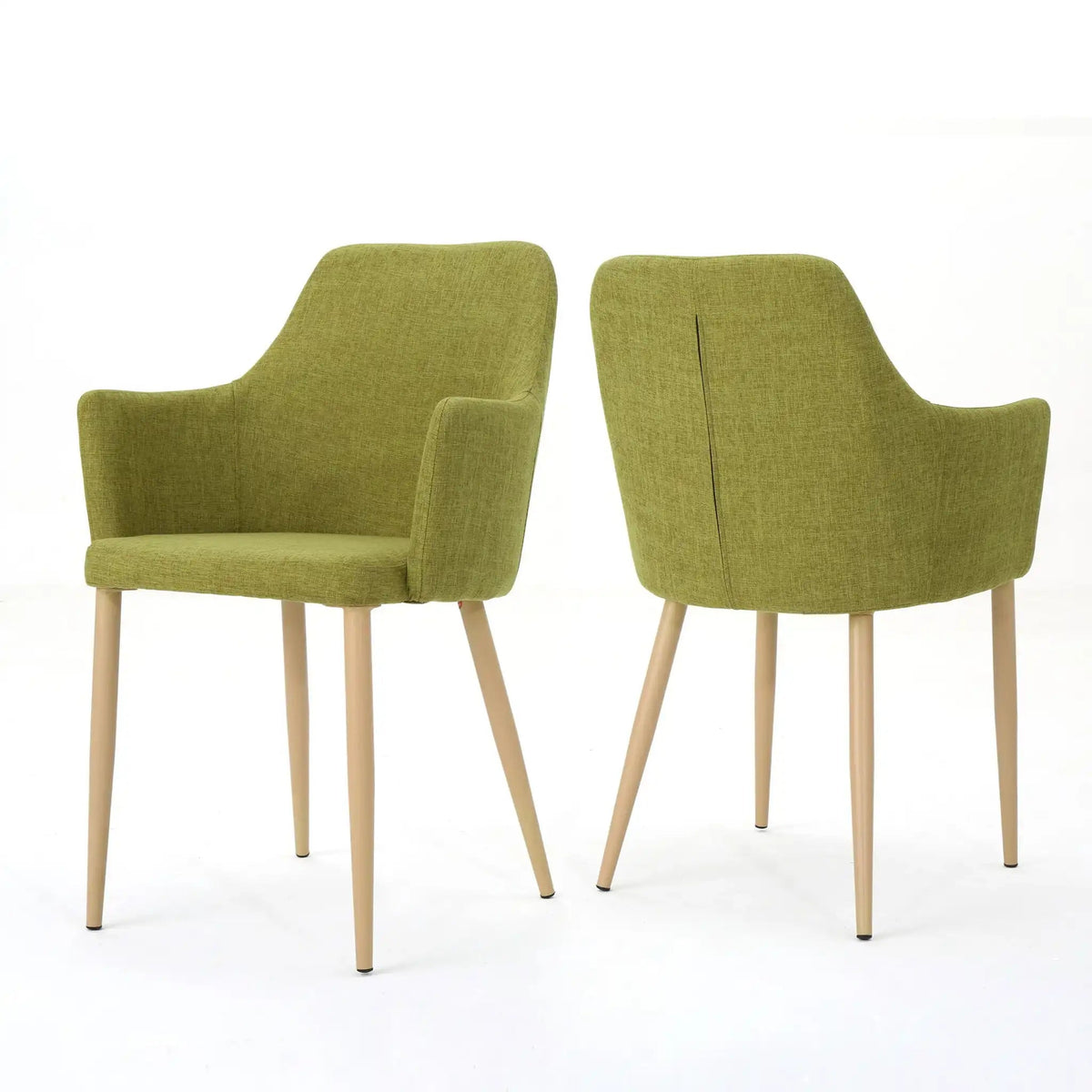 Elegant Dining Chair with Contoured Support - Orange, Dark Gray, Green