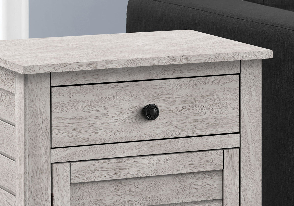 Accent Nightstand with Storage Drawer - Transitional Style - Black, Gray or Dark Green