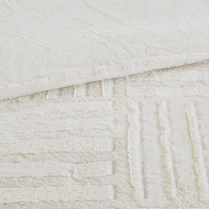 Ivory Fur Down Alternative Comforter Mini Set with Hypoallergenic Filling