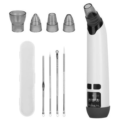 Hot Compress Blackhead Remover Vacuum Electric Pore Extractor Acne Removal Tool with 4 Probes 4 Pimple Popper Tools for All Skins