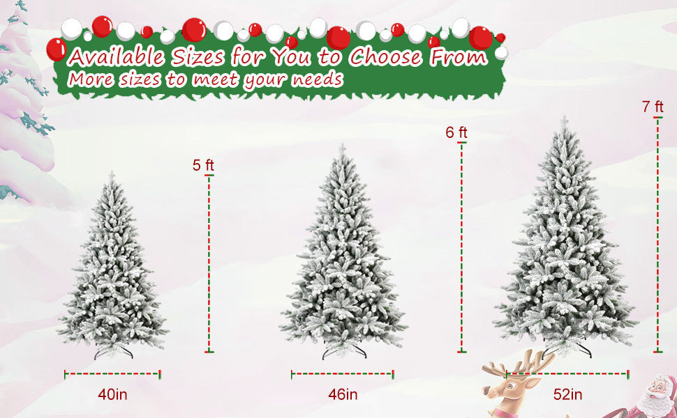 7ft Flocked Christmas Tree with 1514 Tips - White