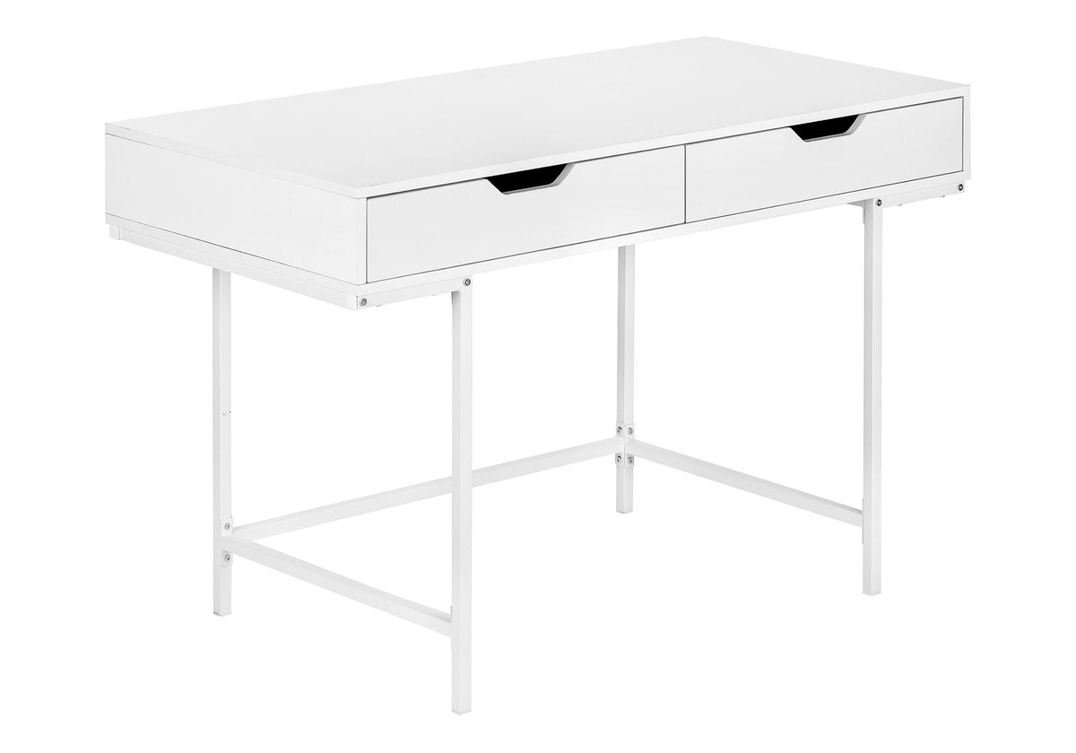 Marble Look Computer Desk with Storage Drawers - Light Brown, White, or Black