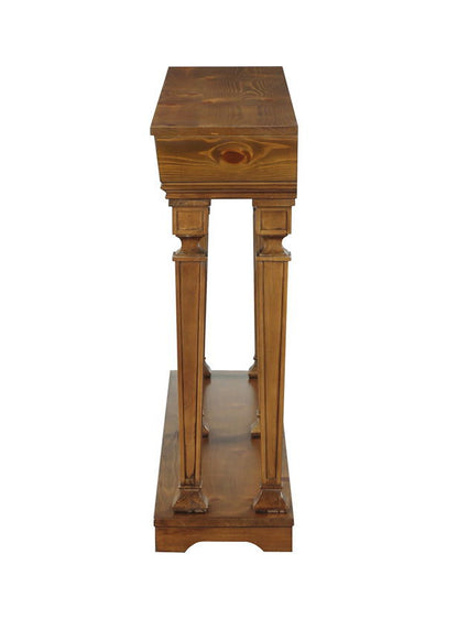 Garrison Wooden Console Table with Base Shelf - Light Brown