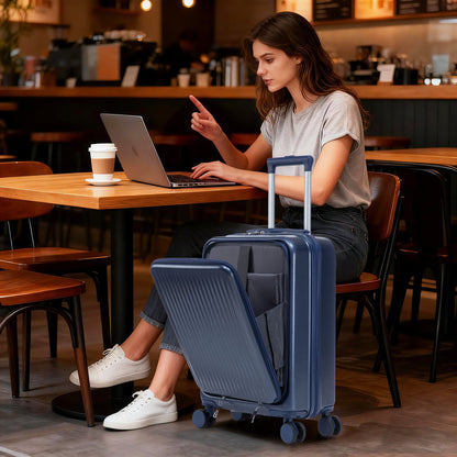 ABS Spinner Luggage Set with Combination Lock - Navy