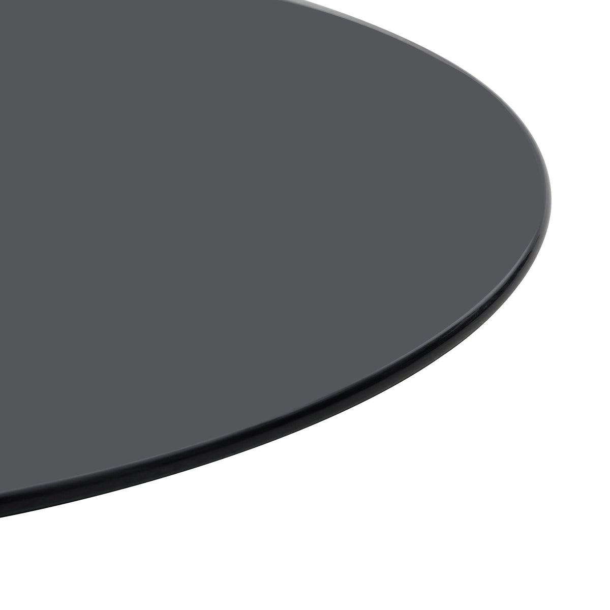 Round Tempered Glass Table Top with Durable Finish - White or Black