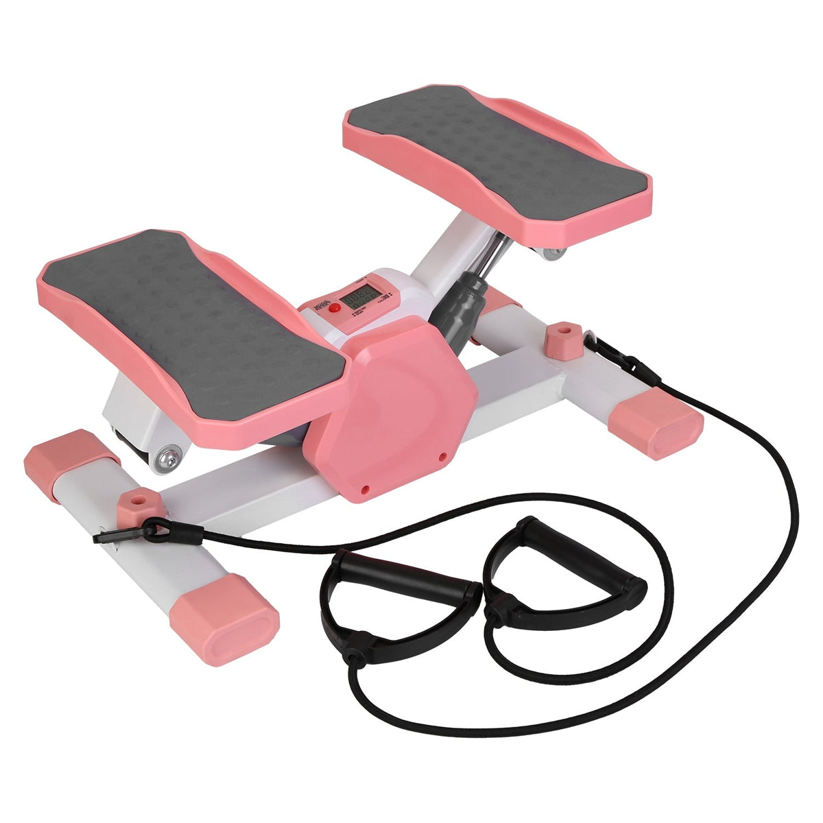 Mini Stepper Stair Stepper With Resistance Bands Quiet Workout Stepper with Digital Timer Max 330.7LBS Load for Home