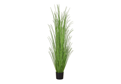 47" Tall Artificial Grass Tree with Realistic Foliage - Black Pot