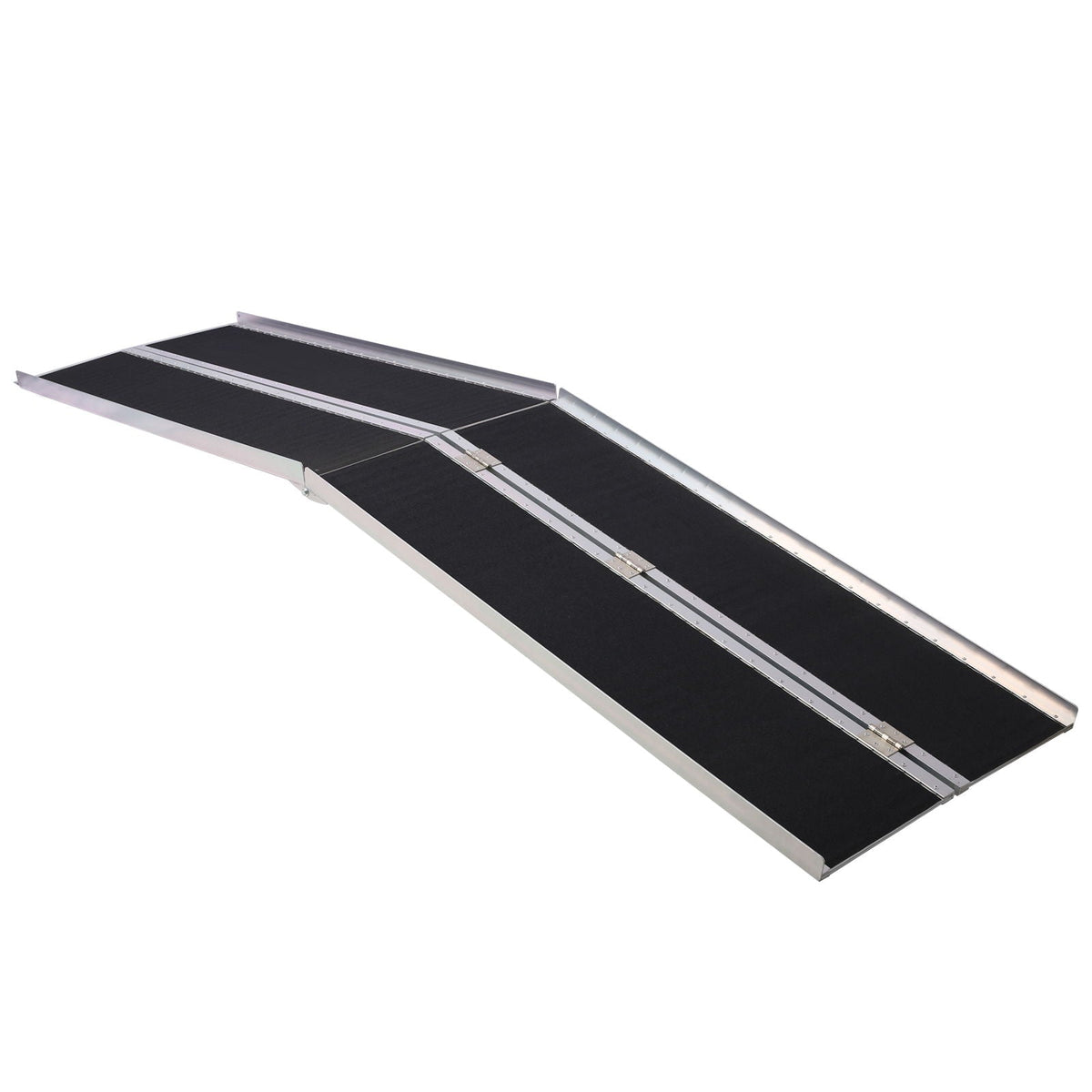 Portable Foldable Wheelchair Ramp with Non-Skid Surface - Black