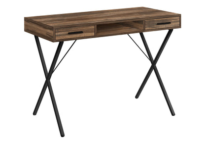 Contemporary Computer Desk with Storage Drawers - Metal & Wood