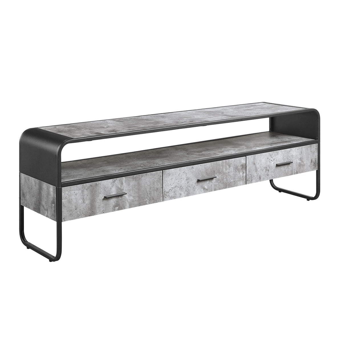Black TV Stand with Storage Drawers - Raziela Collection