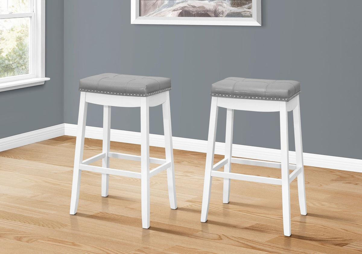 Comfortable Bar Stool Set of 2 with Saddle Seat - Bar Height