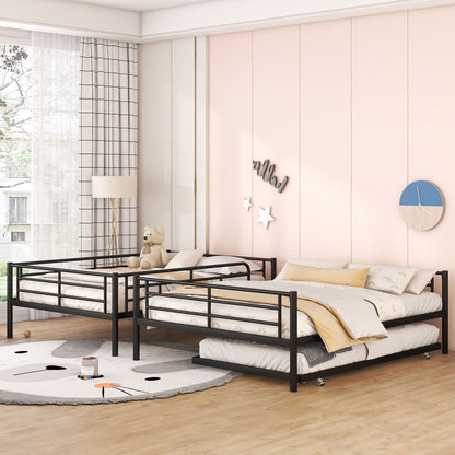 Steel Construction Bunk Bed with Convertible Design - Multiple Colors