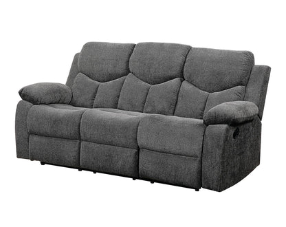 Kalen Chenille Reclining Sofa with Drop Down Table - Gray