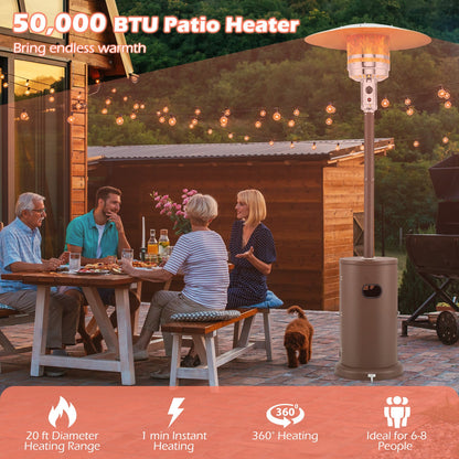 50000 BTU Propane Patio Heater with Round Table Design
