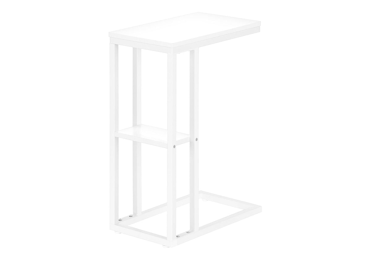 C-Shaped Marble Look Accent Table with Metal Frame - Multiple Colors