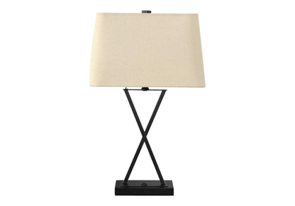 Transitional Table Lamp with USB Port – Black