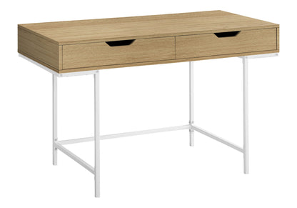 Marble Look Computer Desk with Storage Drawers - Light Brown, White, or Black