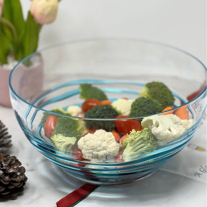Swirl Acrylic Serving Bowls with Unbreakable Design - Light Blue or White
