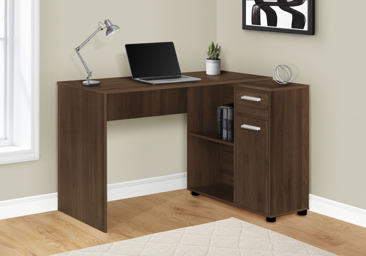 L-Shaped Computer Desk with Storage Drawers - Multiple Colors