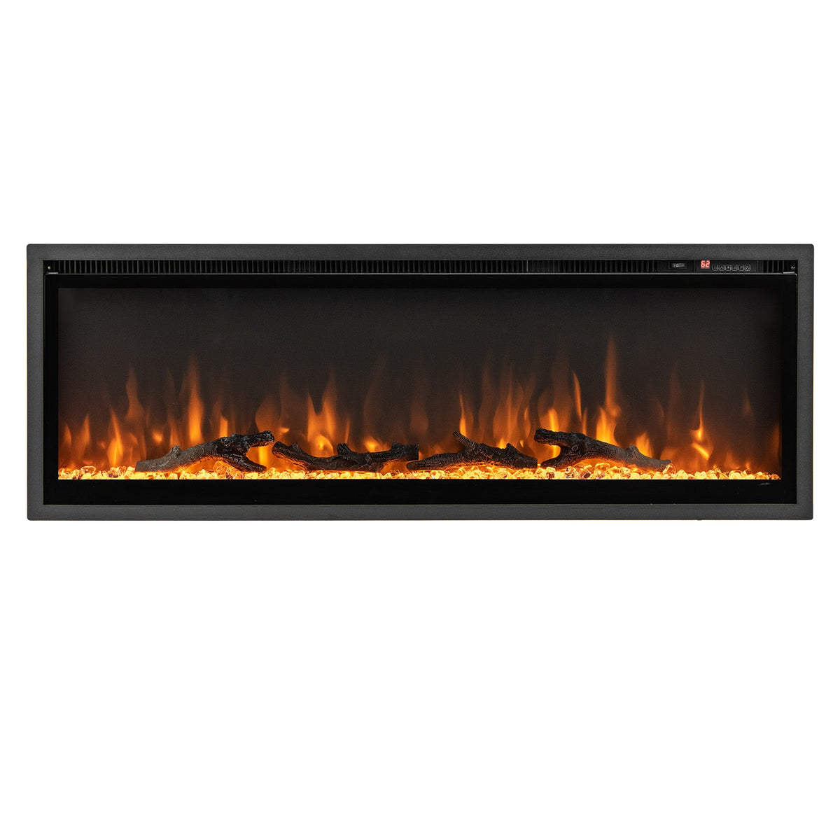 Electric Fireplace in-Wall Recessed with Remote Control and Adjustable Color and Brightness
