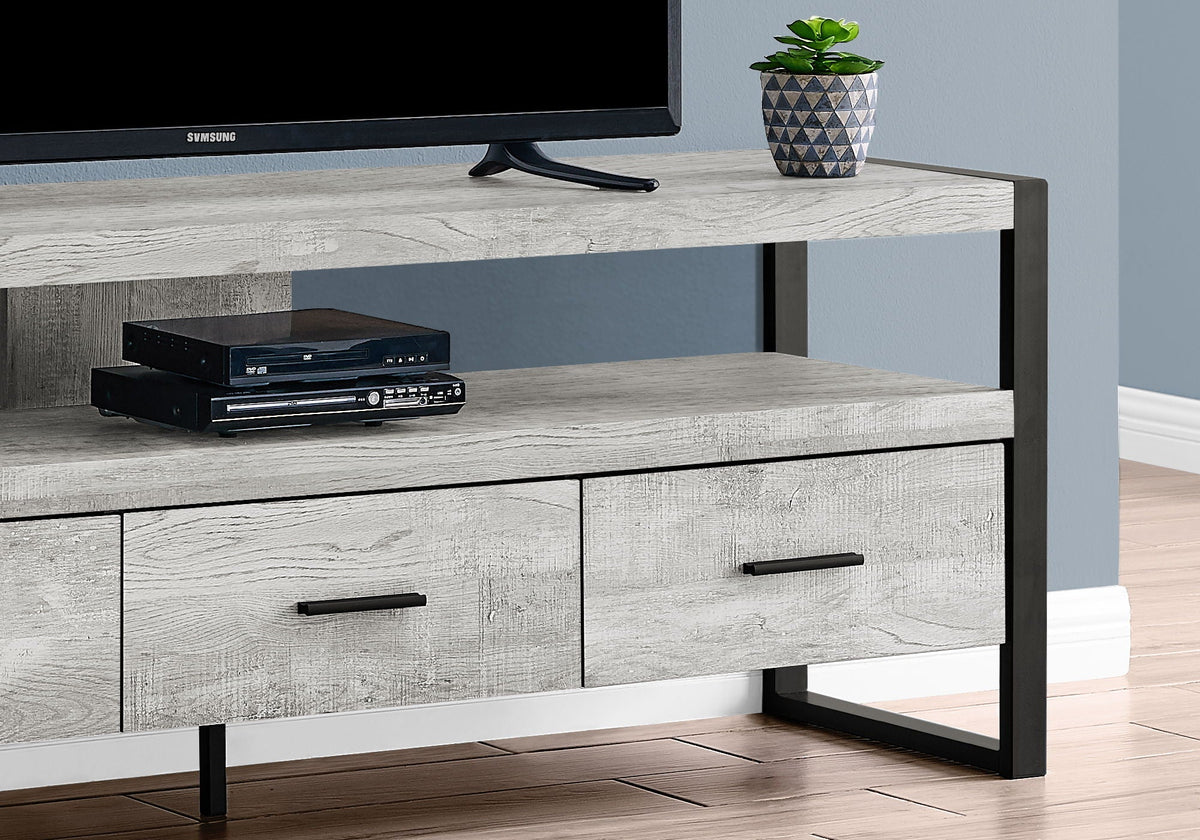 Modern TV Stand Console with Storage Drawers and Metal Frame - Multiple Colors