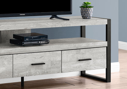 Modern TV Stand Console with Storage Drawers and Metal Frame - Multiple Colors
