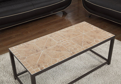 Rectangular Coffee Table with Terracotta Top - Light Brown or Dark Gray