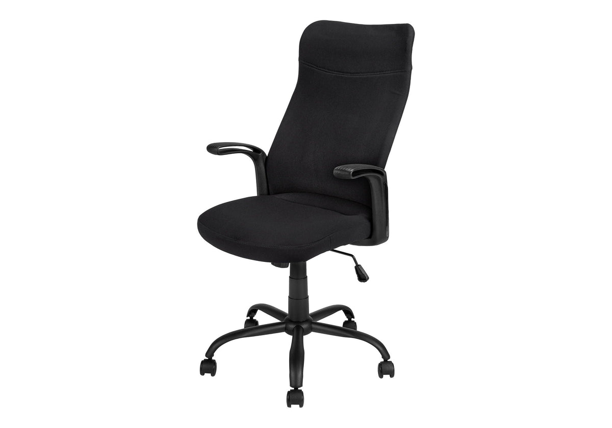 Adjustable Height Office Chair with Swivel and Armrests - Black or Gray
