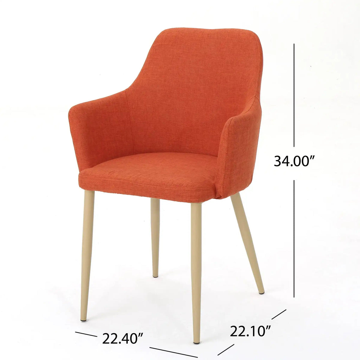 Elegant Dining Chair with Contoured Support - Orange, Dark Gray, Green