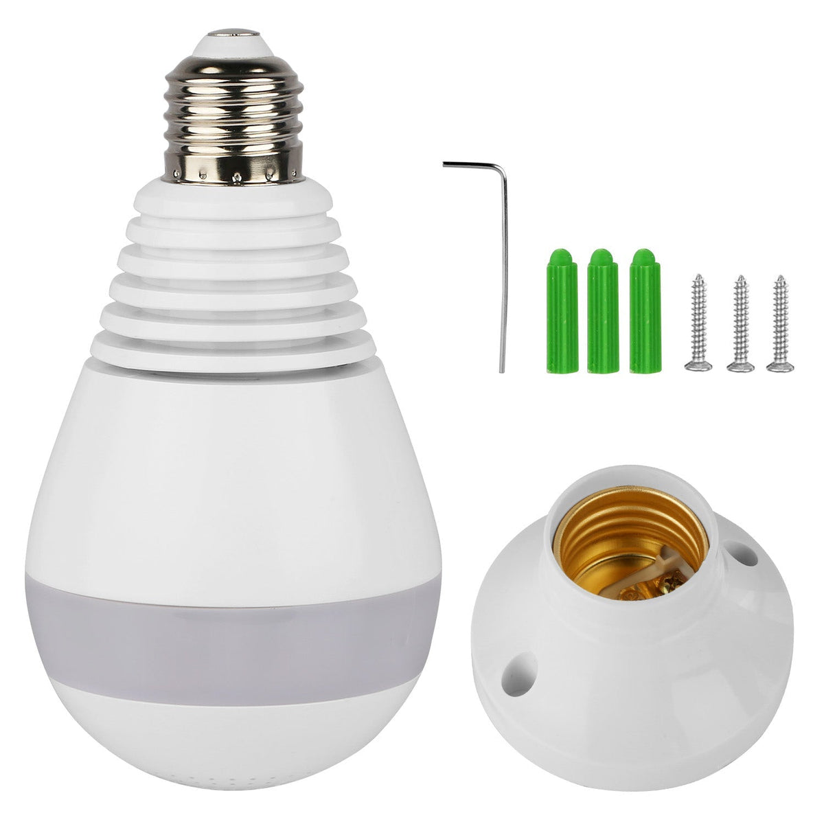 WiFi Light Bulb Camera 960P Security Camera 360¡ Fisheye Lens Panoramic Motion Detection IR Night Vision