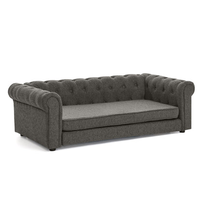 Modern Elevated Rectangular Pet Bed with Linen Upholstery - Choice of Color