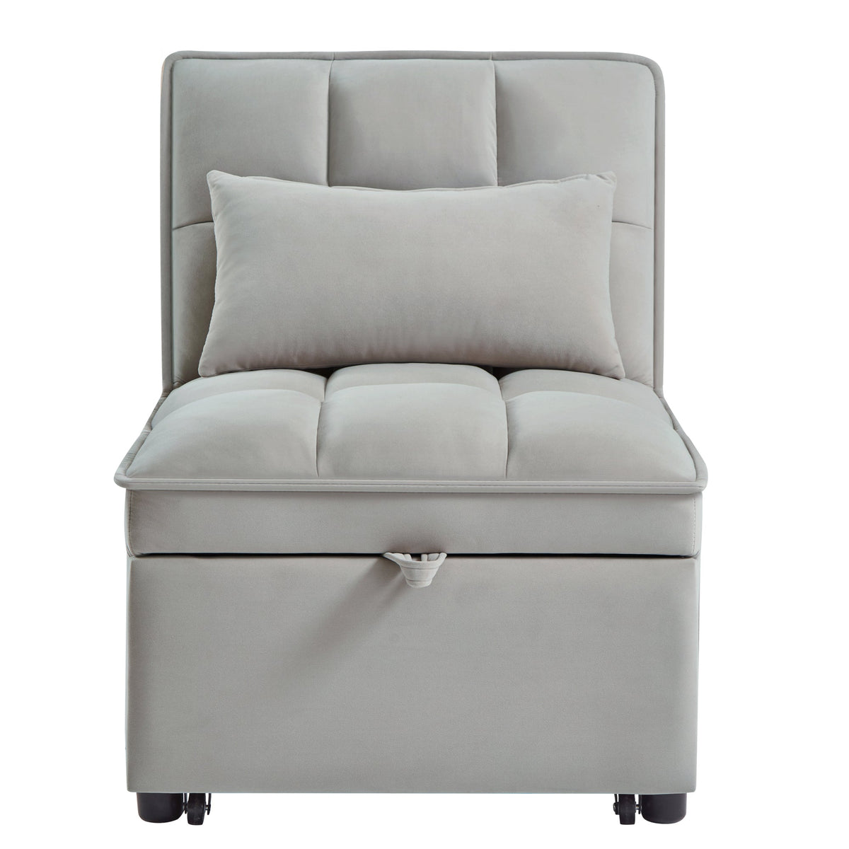 4 in 1 Multi-Function Single Sofa Bed with Adjustable Backrest - Gray