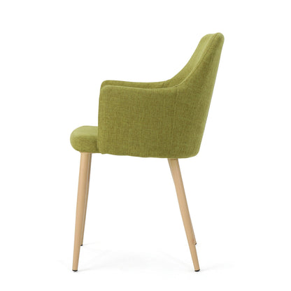Elegant Dining Chair with Contoured Support - Orange, Dark Gray, Green